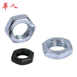 8级镀锌六角薄螺母GB6172 6173细牙扁螺帽发黑矮螺母高强度M5-M42