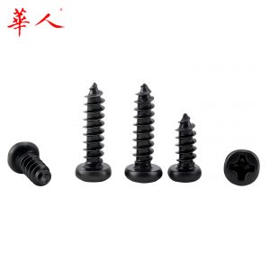 PA铁发黑十字圆头尖尾自攻螺丝钉盘头螺钉电子螺丝M2M2.8M3M4M5