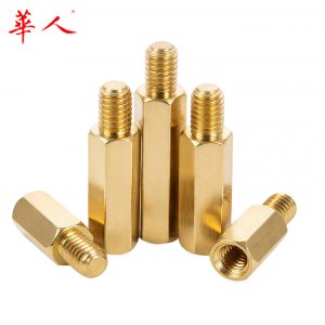 单头铜柱M3M4六角螺柱间隔柱螺母柱主板螺丝铜柱固定柱阴阳螺柱黄