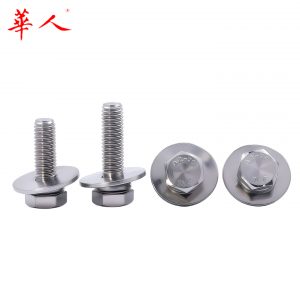 华人 304外六角大平垫组合螺丝含加大平垫弹垫螺栓M4M5M6M8M10