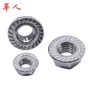 不锈钢304 316法兰面螺母 六角带垫防滑螺丝帽母带齿M3-4-5-6-12