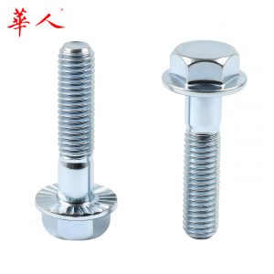 M6M8M10M12 8.8级镀锌六角法兰面螺栓带垫螺丝带齿 正国标GB5789