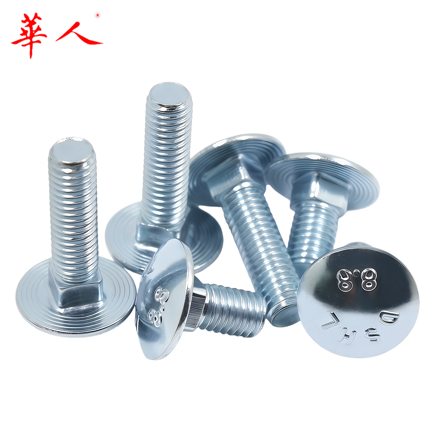 华人 8.8级镀锌环保马车螺栓 大半圆头方颈螺丝GB14 M8M10M12 - Image 4