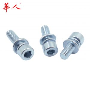 M3M4M5M6-M10 8.8级镀锌内六角三组合螺丝圆柱头杯头带平弹垫螺栓
