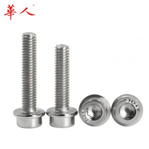 304不锈钢法兰面内六角螺丝圆柱头带垫螺钉带介带齿 M5M6M8M10M12